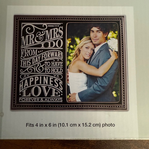 Bed Bath Beyond I Do Chalkboard Frame Wedding Photo 4x6 Forever Always‎ - Picture 1 of 8